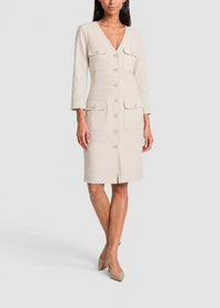 Robe droite esprit officier - Béton