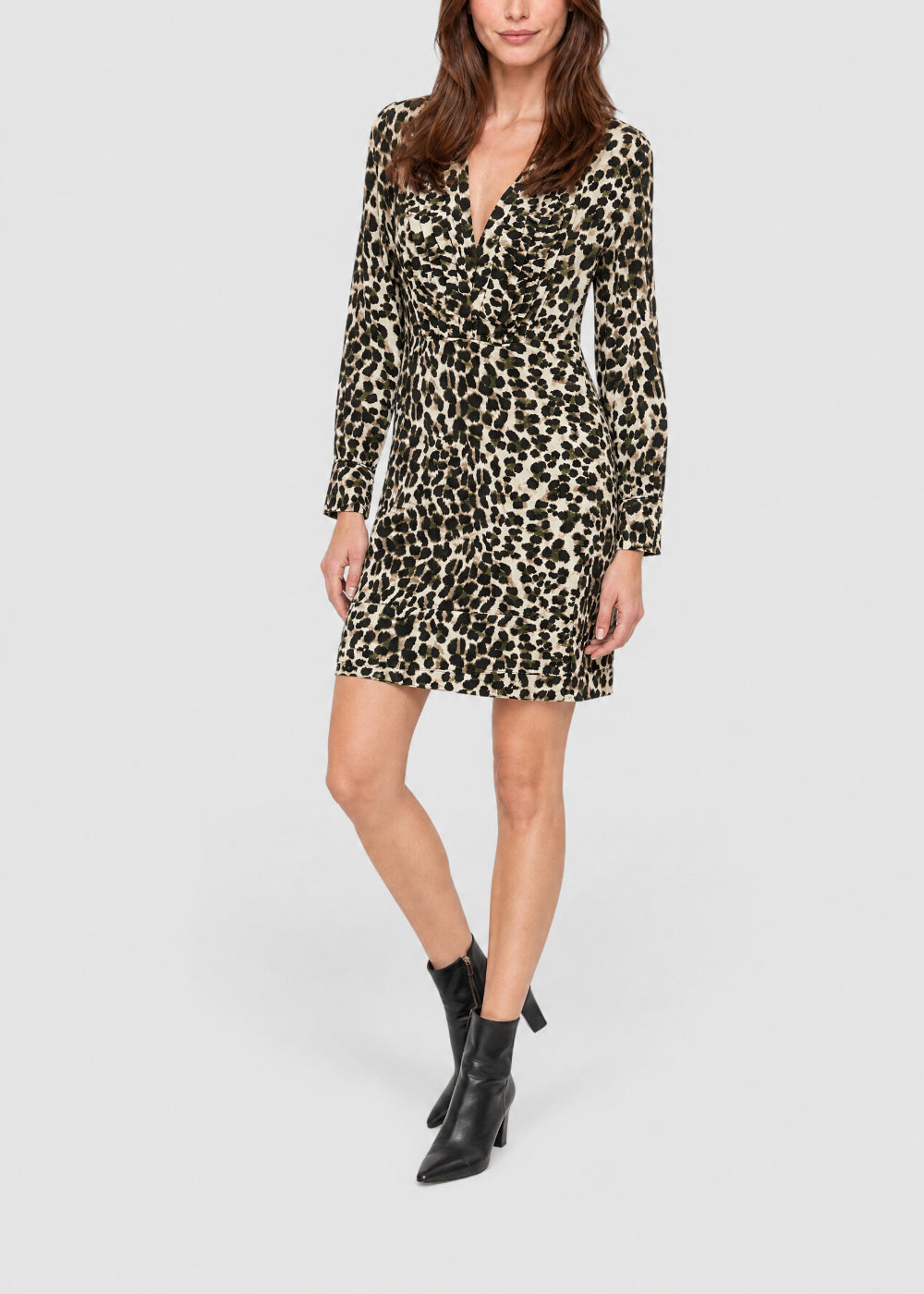 Robe courte à motif animalier en soie - Multicolore