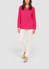Chemise droite en laine - Framboise