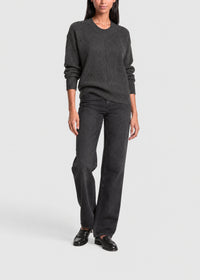 Pull col rond en laine & cachemire - Kaki
