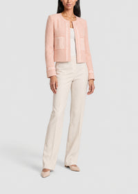 Textured cropped jacket - Apricot