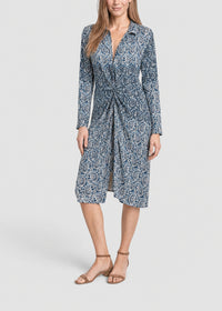 Contrasting flowing dress - Blue