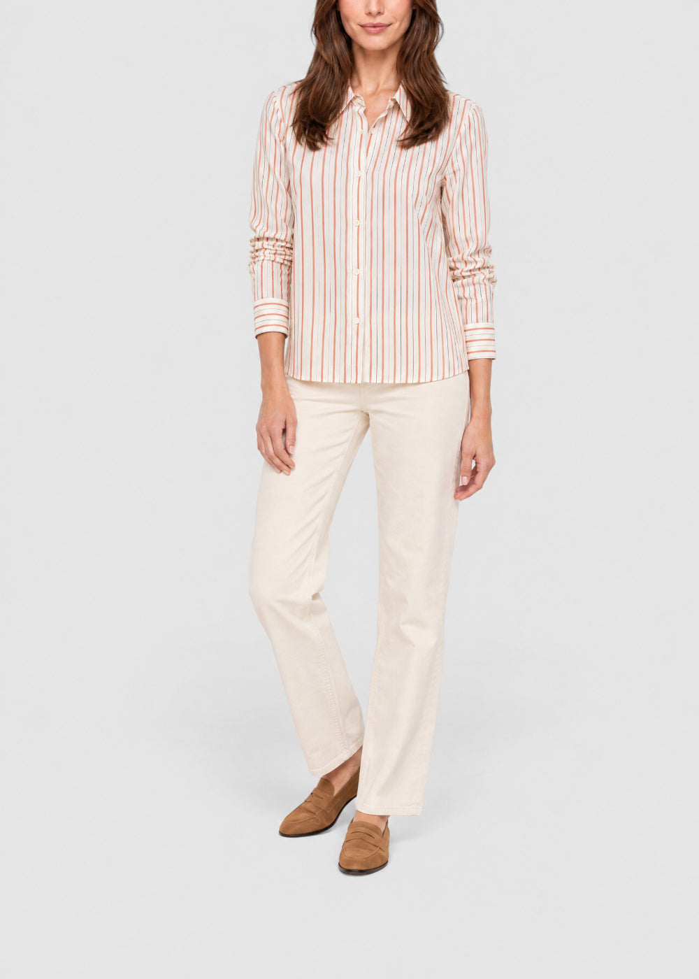 Chemise croute à rayures - Orange