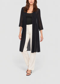 Silk muslin cape - Navy blue