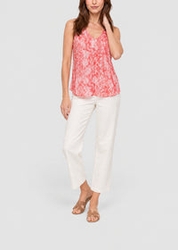 Blouse sans manches à motif jacquard - Corail