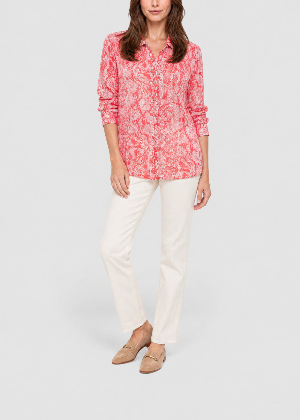 Chemise à motif jacquard - Corail