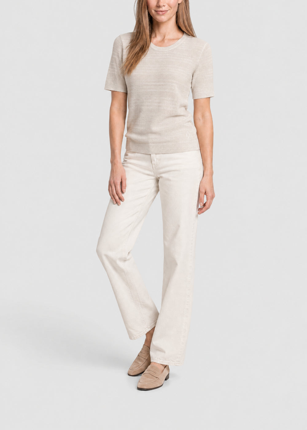 Short-sleeved jumper - Off-white