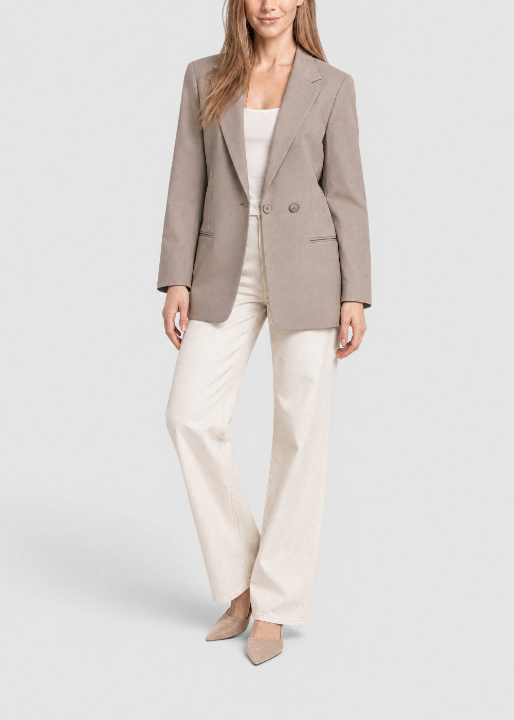 Oversized 2-button blazer - Taupe