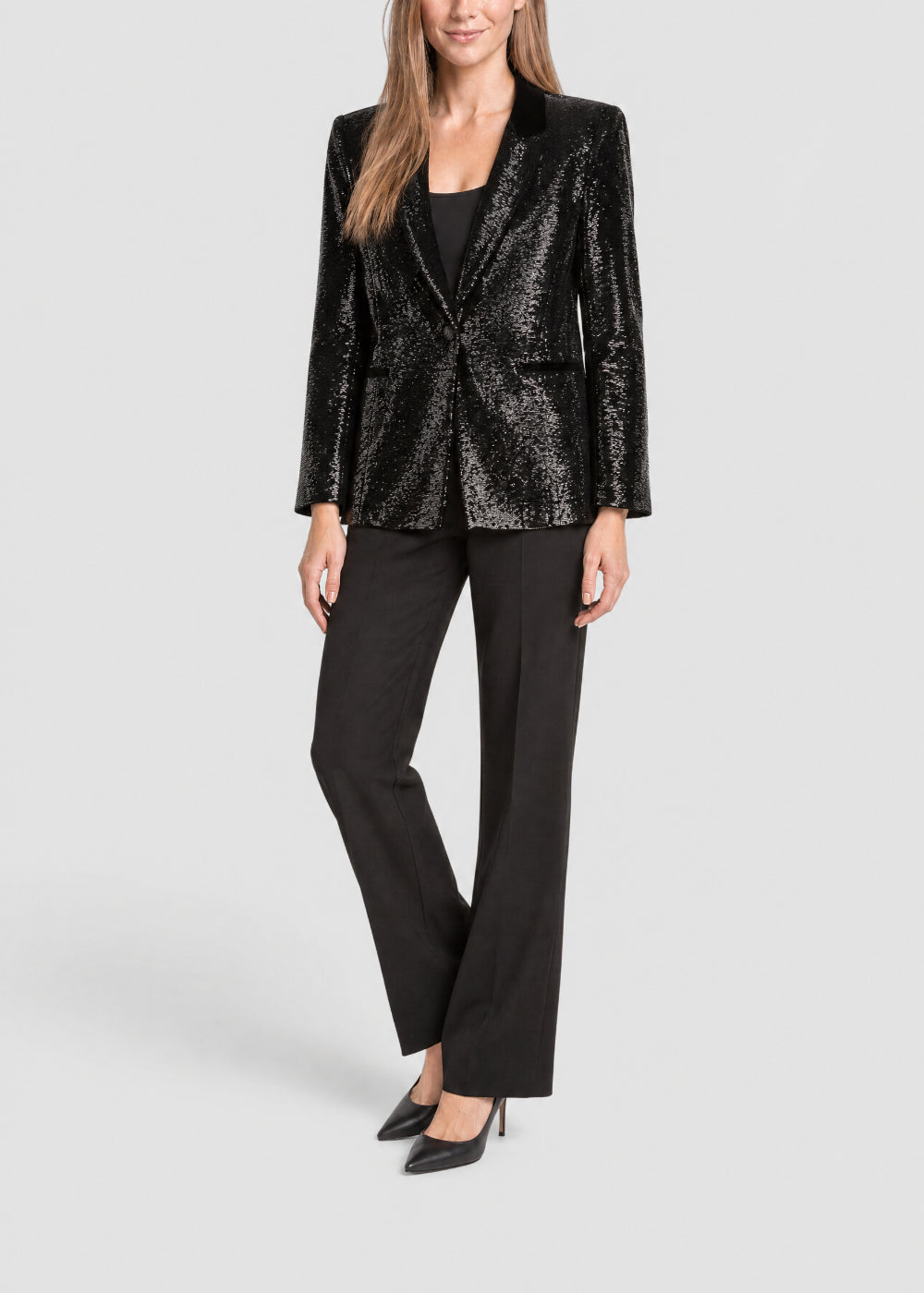 Blazer ample à sequins - Noir