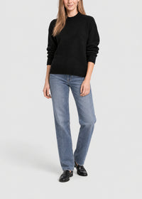 Loose-fitting cropped cashmere jumper - Black