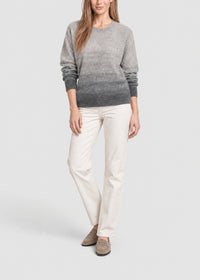 Pull col rond tie and dye en cachemire - Gris