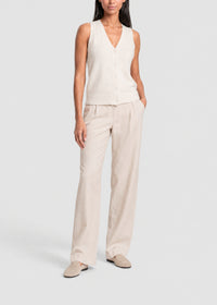 Sleeveless wool and cashmere cardigan - Off-white