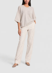 Pull oversize manches 3/4 en laine - Béton