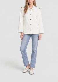 Oversized button-up coat - Off-white