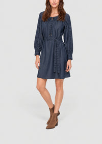 Robe courte coupe trapèze - Bleu