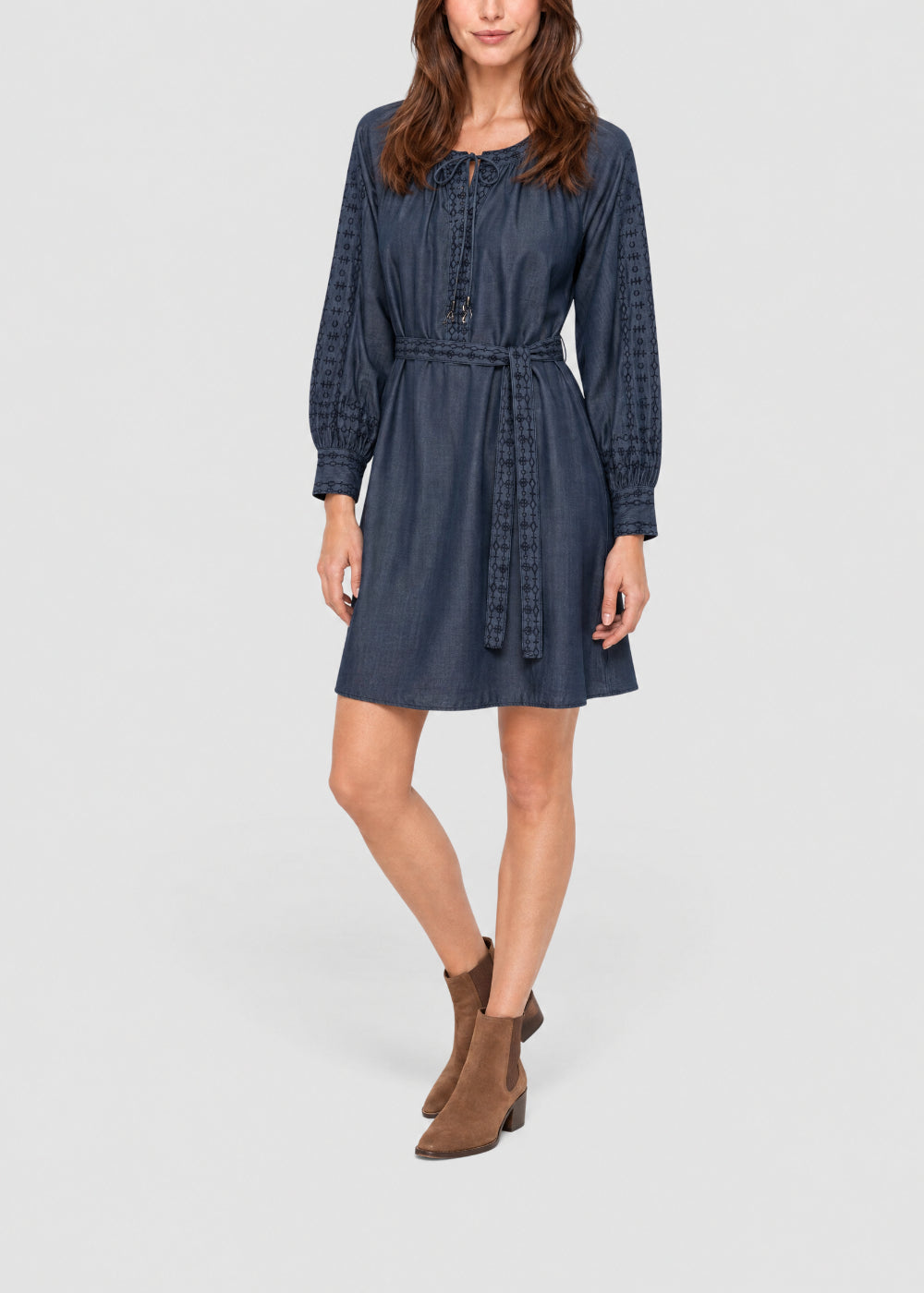 Robe courte coupe trapèze - Bleu