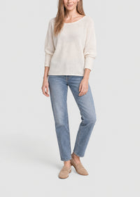 Pull ample manches oversize en laine - Blanc Cassé