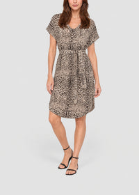 Robe ceinturée à motif animalier - Multicolore