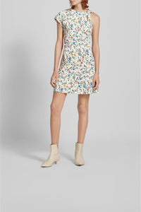 Robe courte asymétrique à motif floral - Herbier