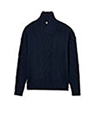 Aran cashmere double-breasted collar - Navy