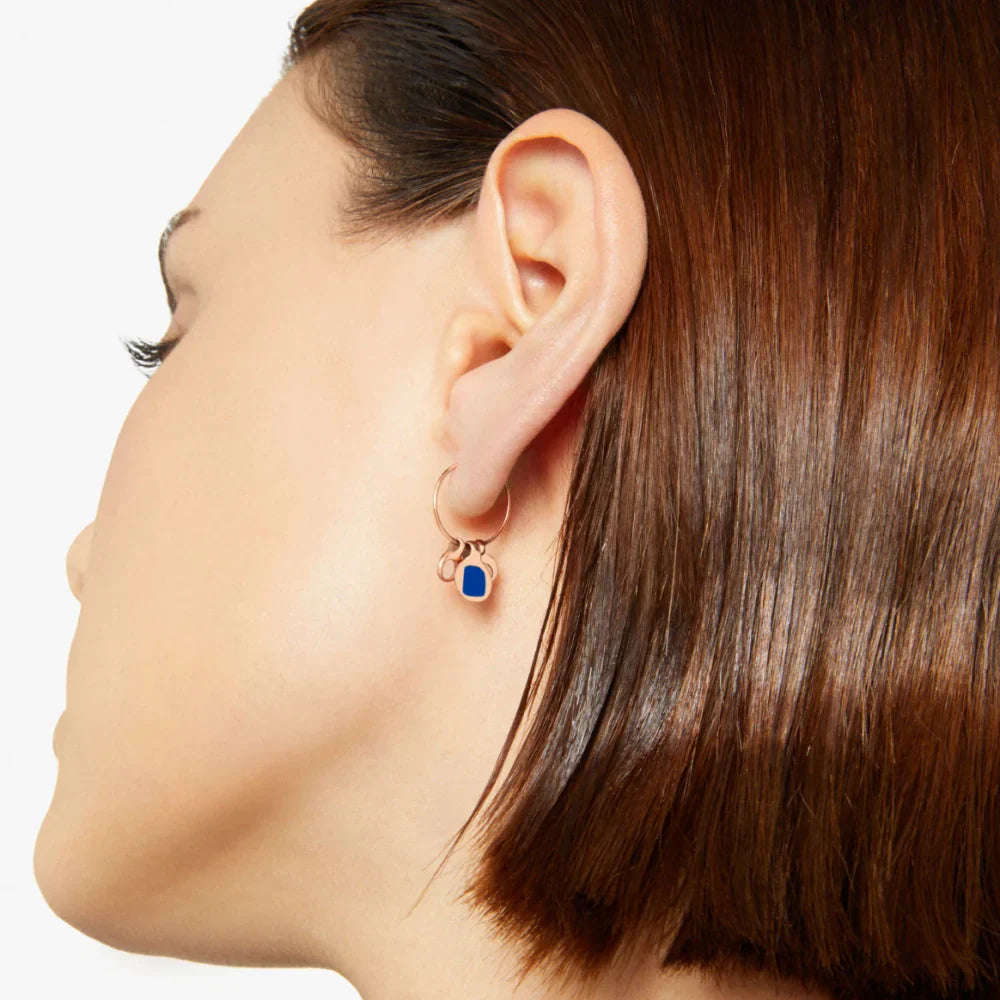 Mono boucle d'oreille Bazaar en argent plaqué or et émail - Argent