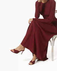 Mules Astrid 85 avec cristaux en cuir - Burgundy