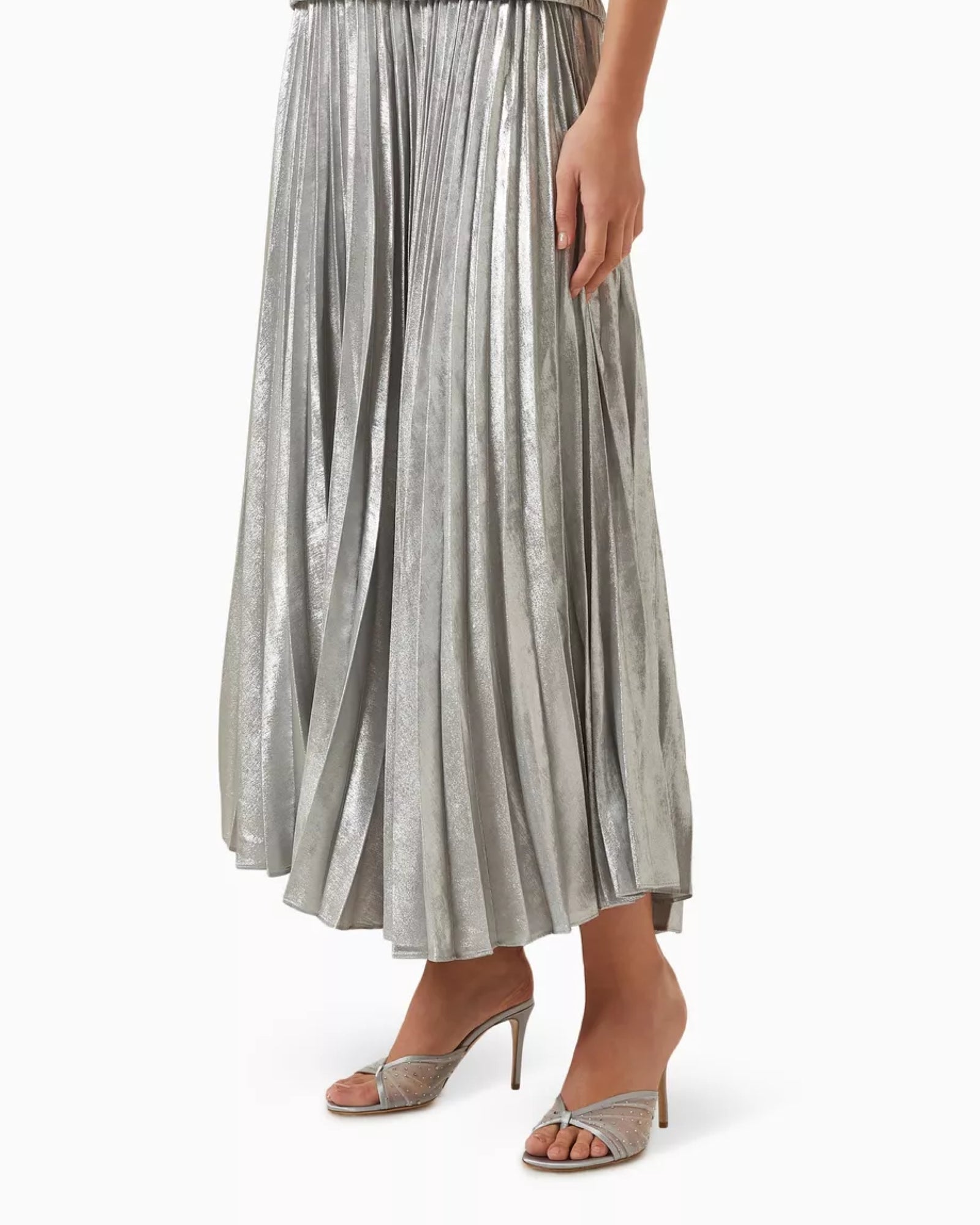 Mules Astrid 85 avec cristaux en cuir - Silver