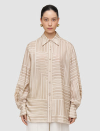 Sand & Dark Powder Blouse - Sand & Dark Powder