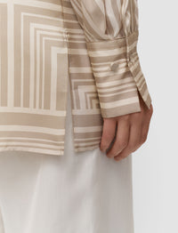 Sand & Dark Powder Blouse - Sand & Dark Powder
