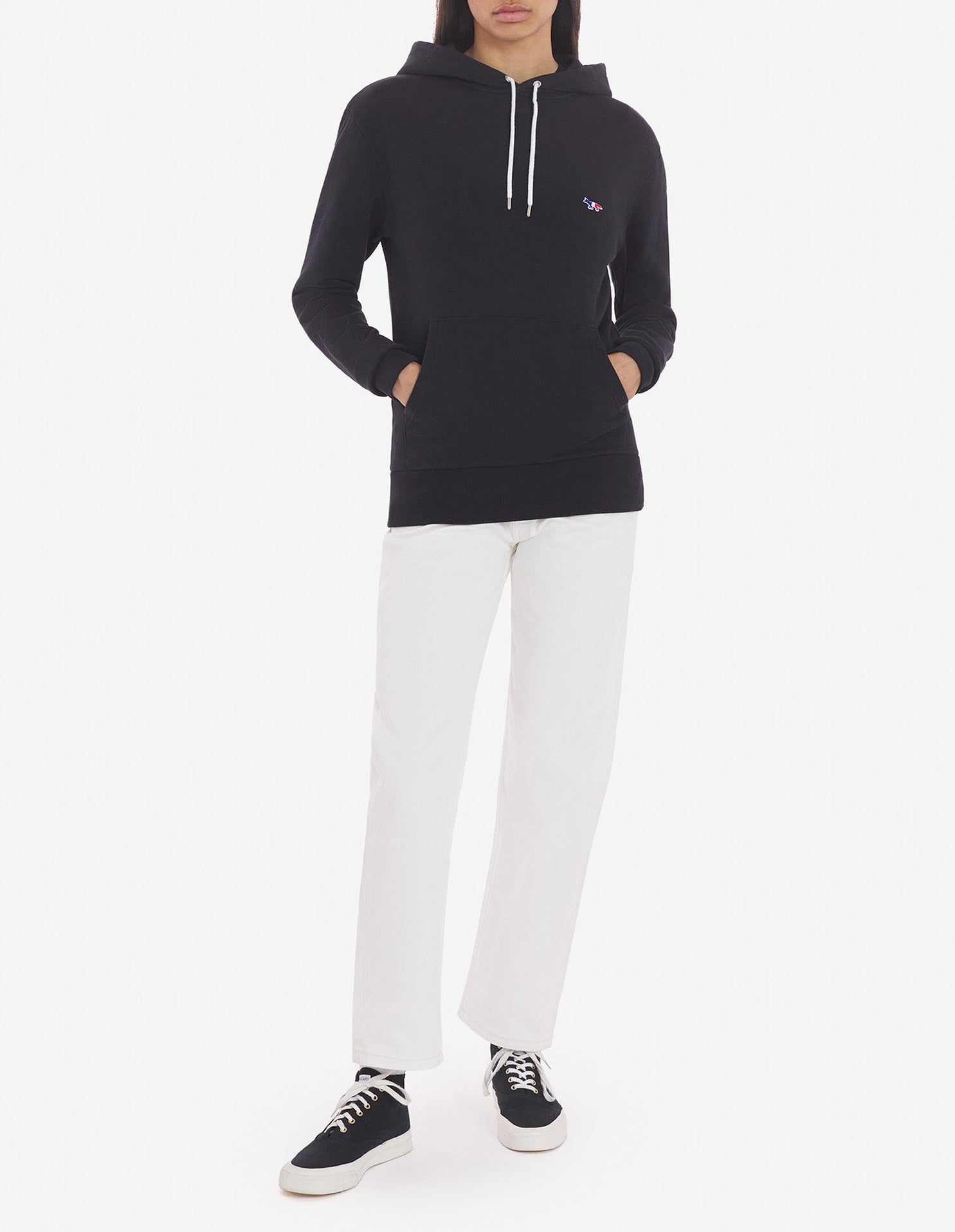 Sweat à capuche Fox avec écusson - Black