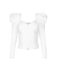 Blouse Austen à épaule ballon - White