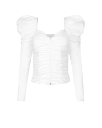 Blouse Austen à épaule ballon - White