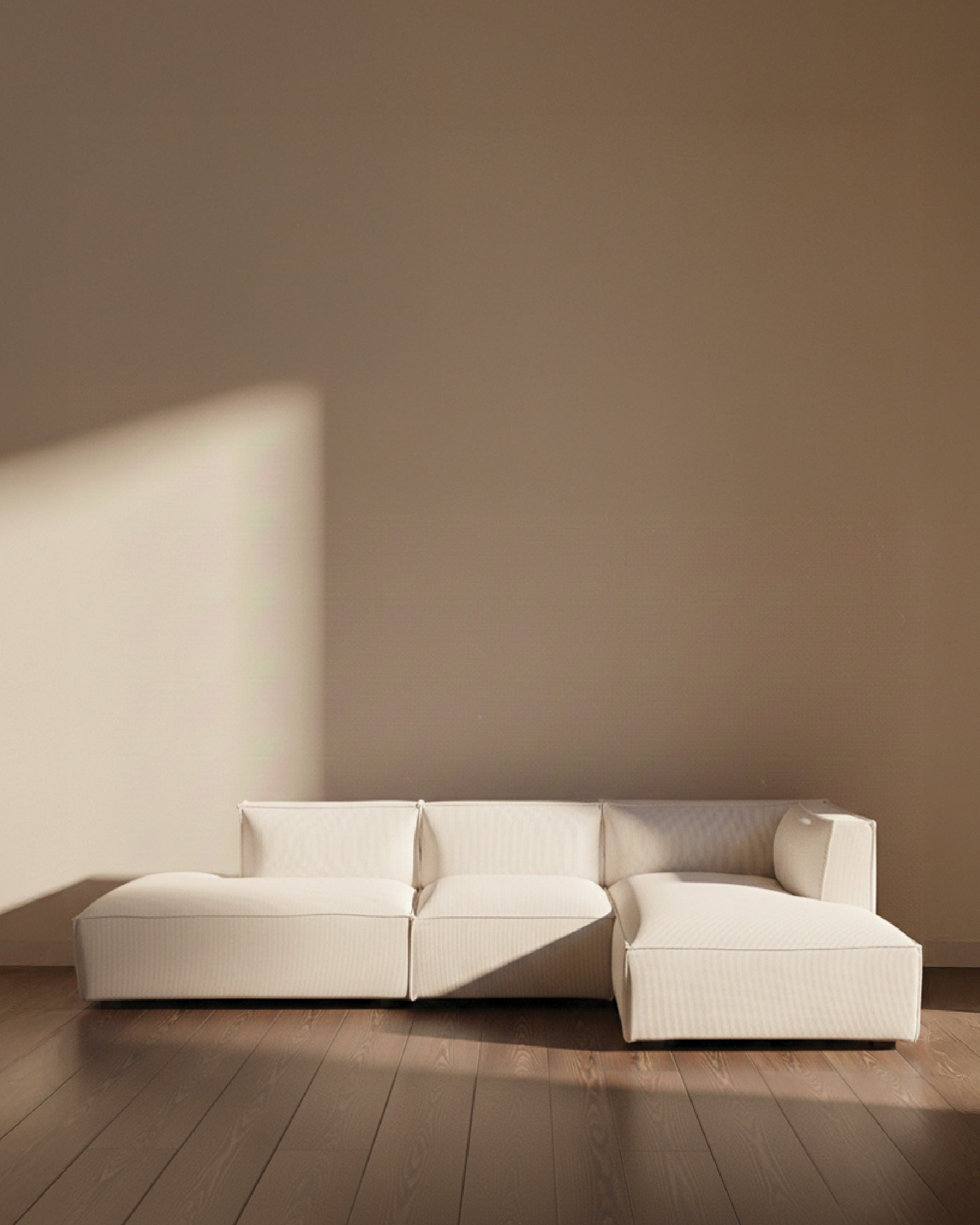 Canapé d'angle droit Auster - Beige vanille