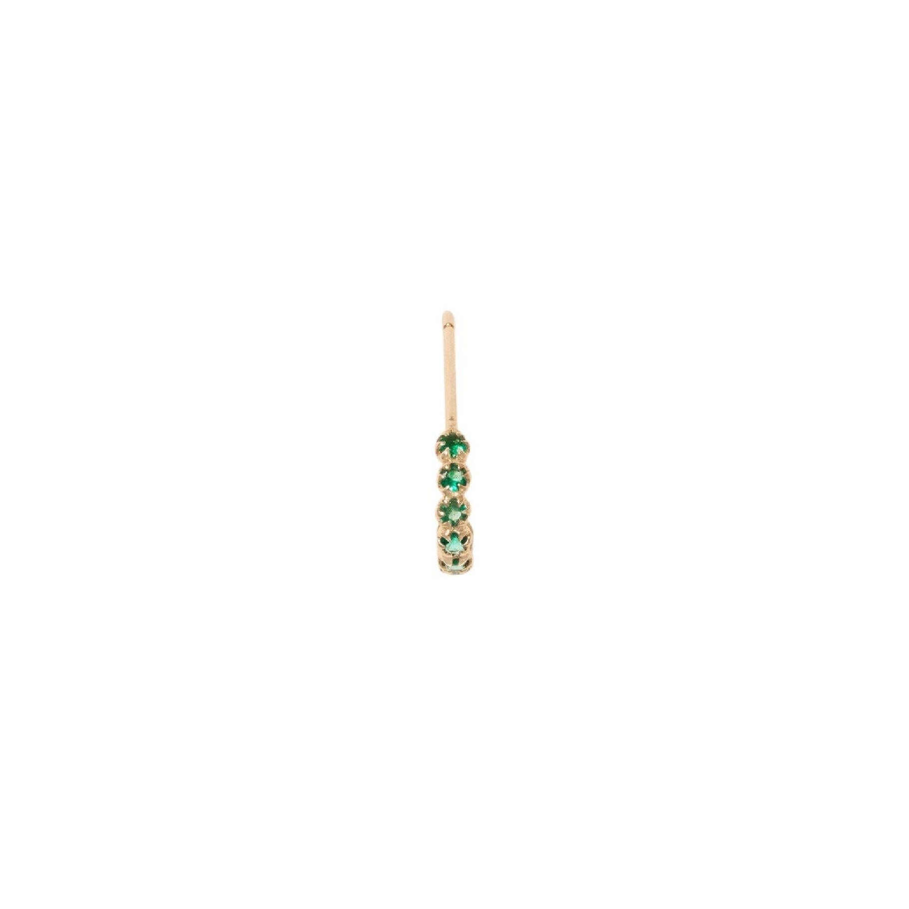 Mono boucle d'oreille Ava en or jaune - Émeraude