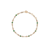 Ava bracelet in yellow gold and silver set with diamonds - Emerald & Diamond
