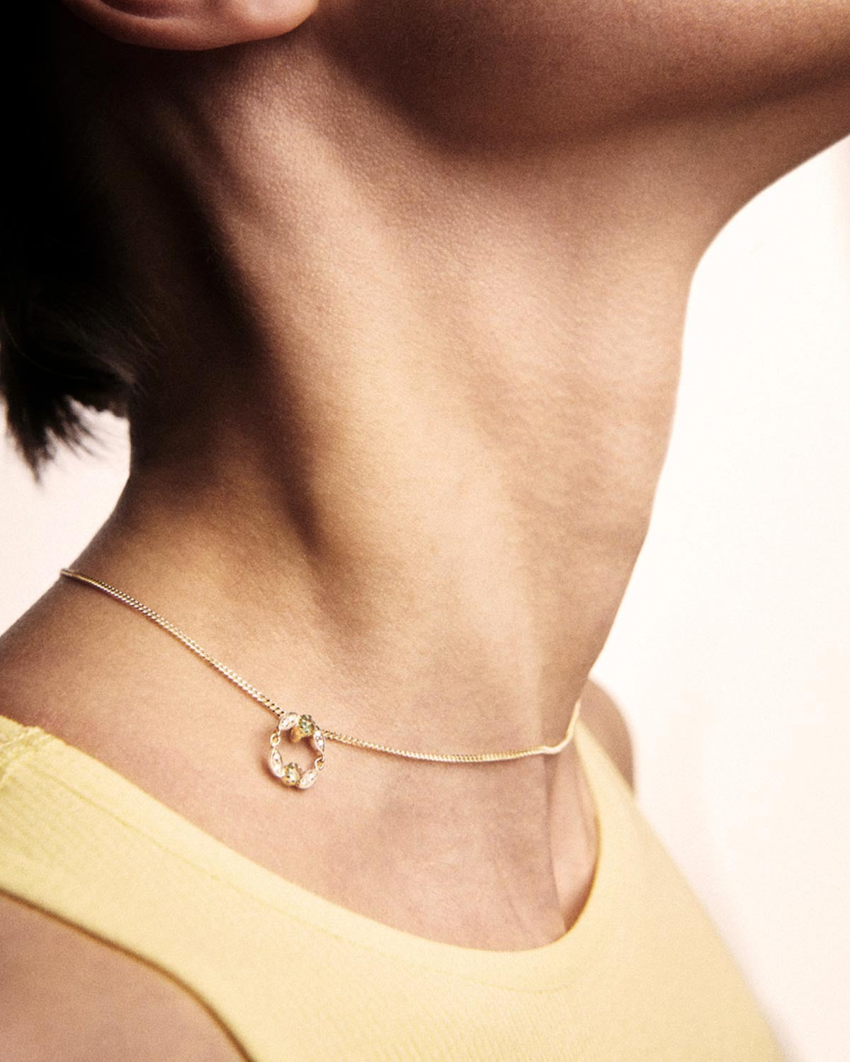 Collier Ava en or jaune et argent avec diamant - Diamant