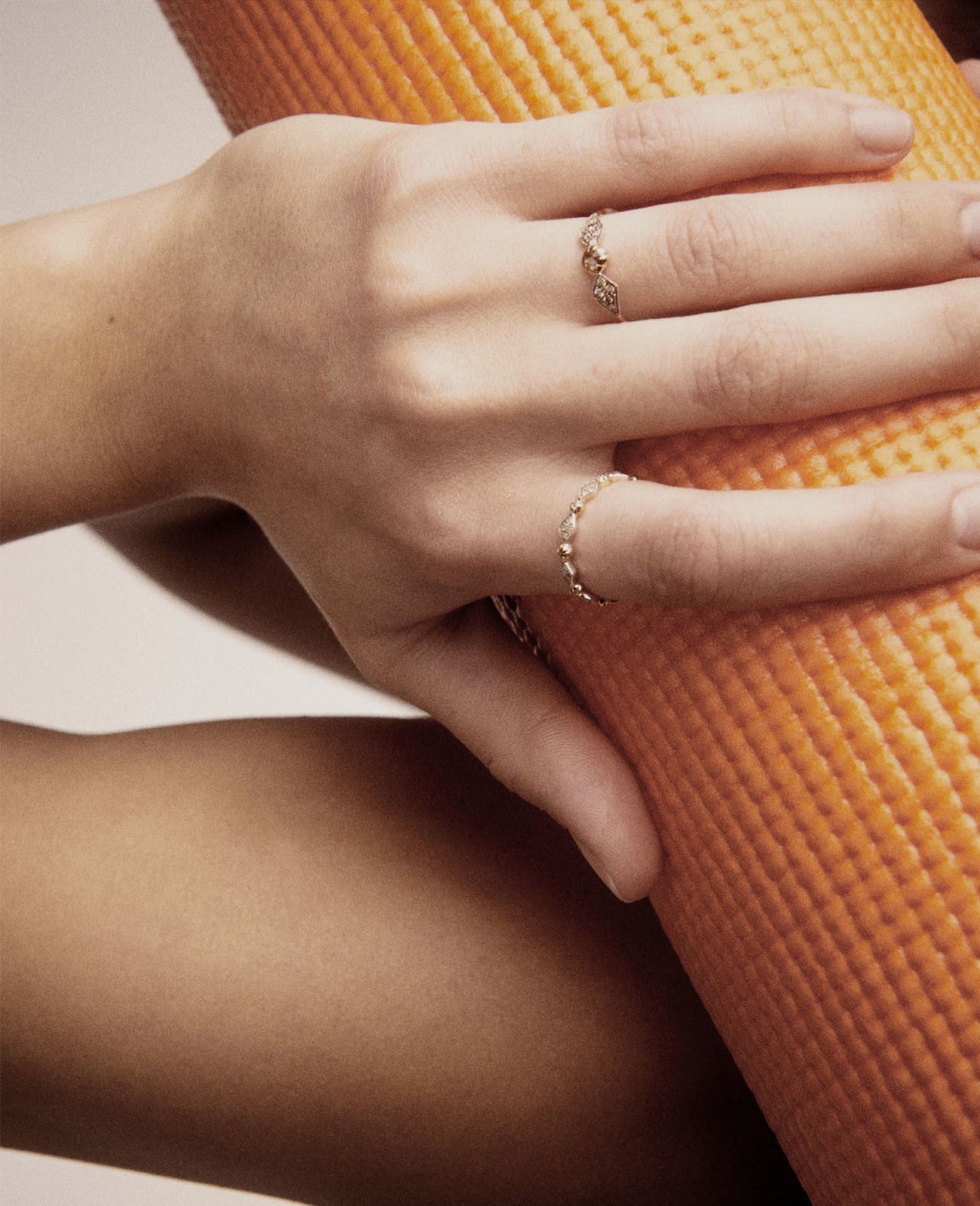 Ava N°1 ring in yellow gold and silver with diamond - Pink sapphire
