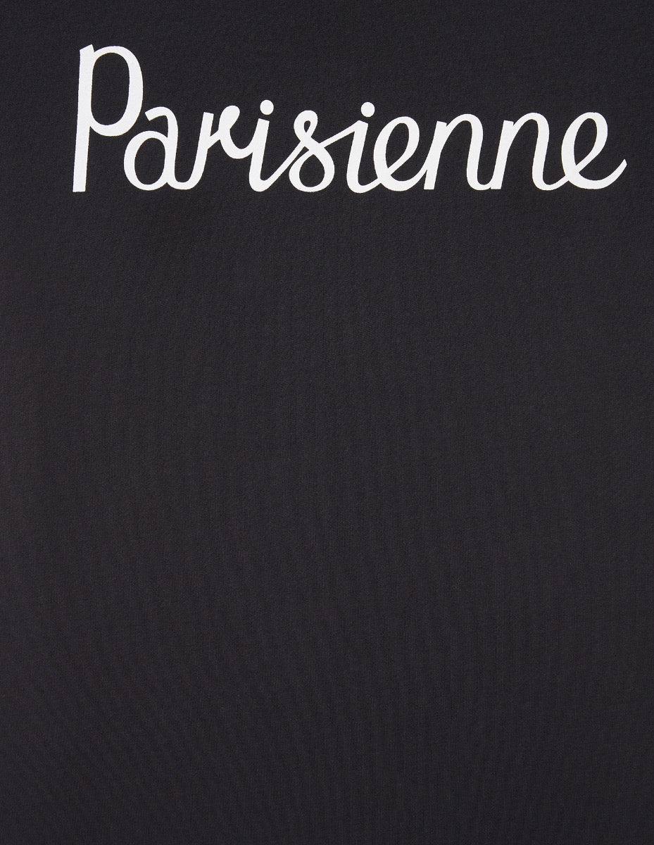 T-shirt à col rond avec inscription - Black
