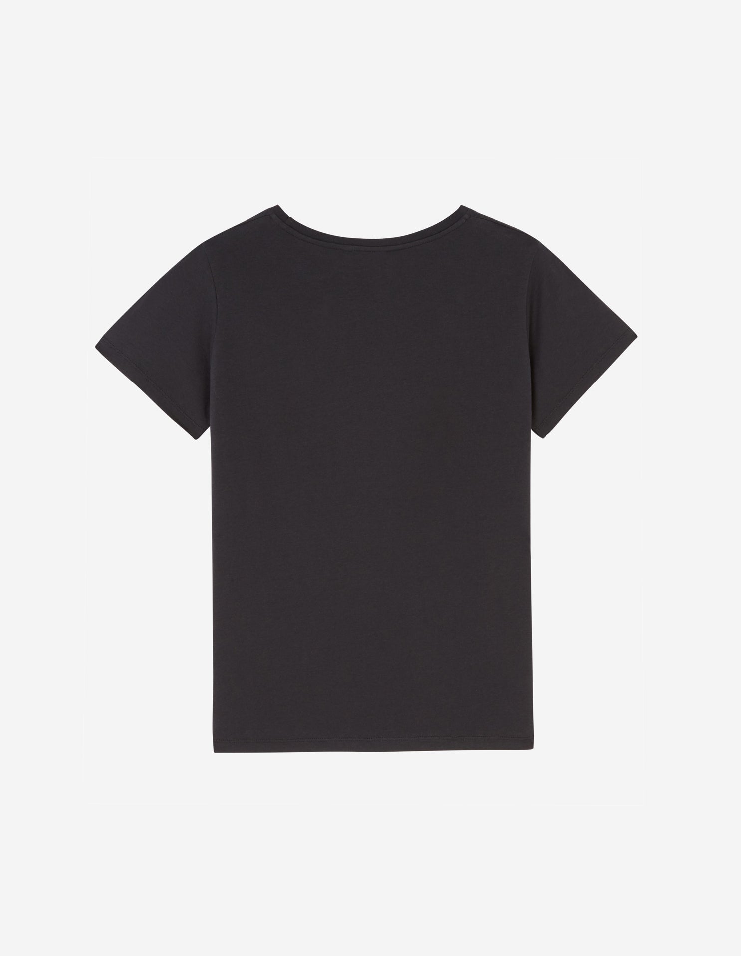 T-shirt à col rond avec inscription - Black