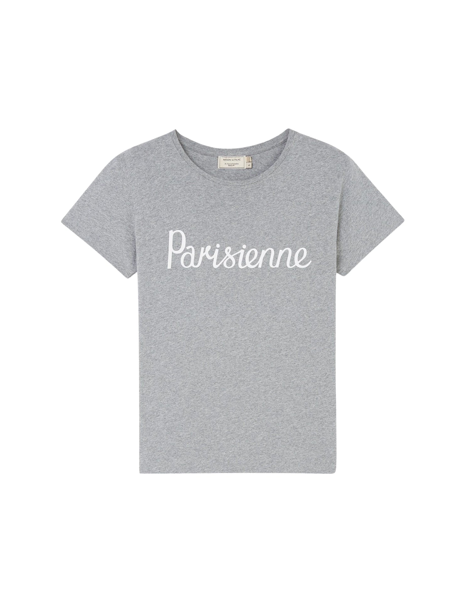 T-shirt à col rond avec inscription - Grey Melange
