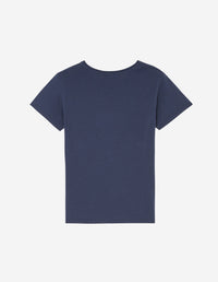 T-shirt à col rond avec inscription - Navy