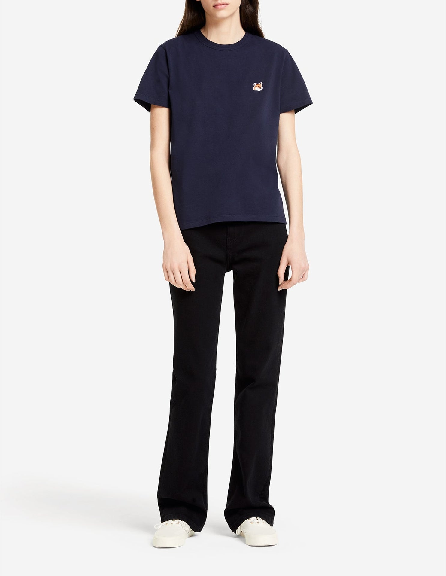 T-shirt à col rond avec écusson - Navy