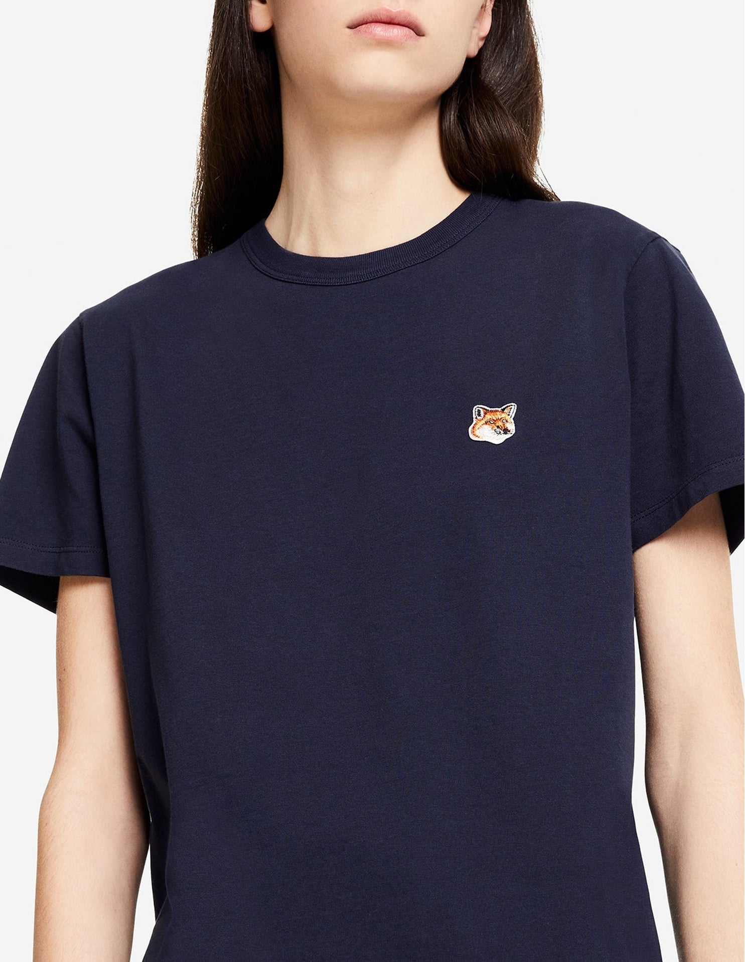 T-shirt à col rond avec écusson - Navy