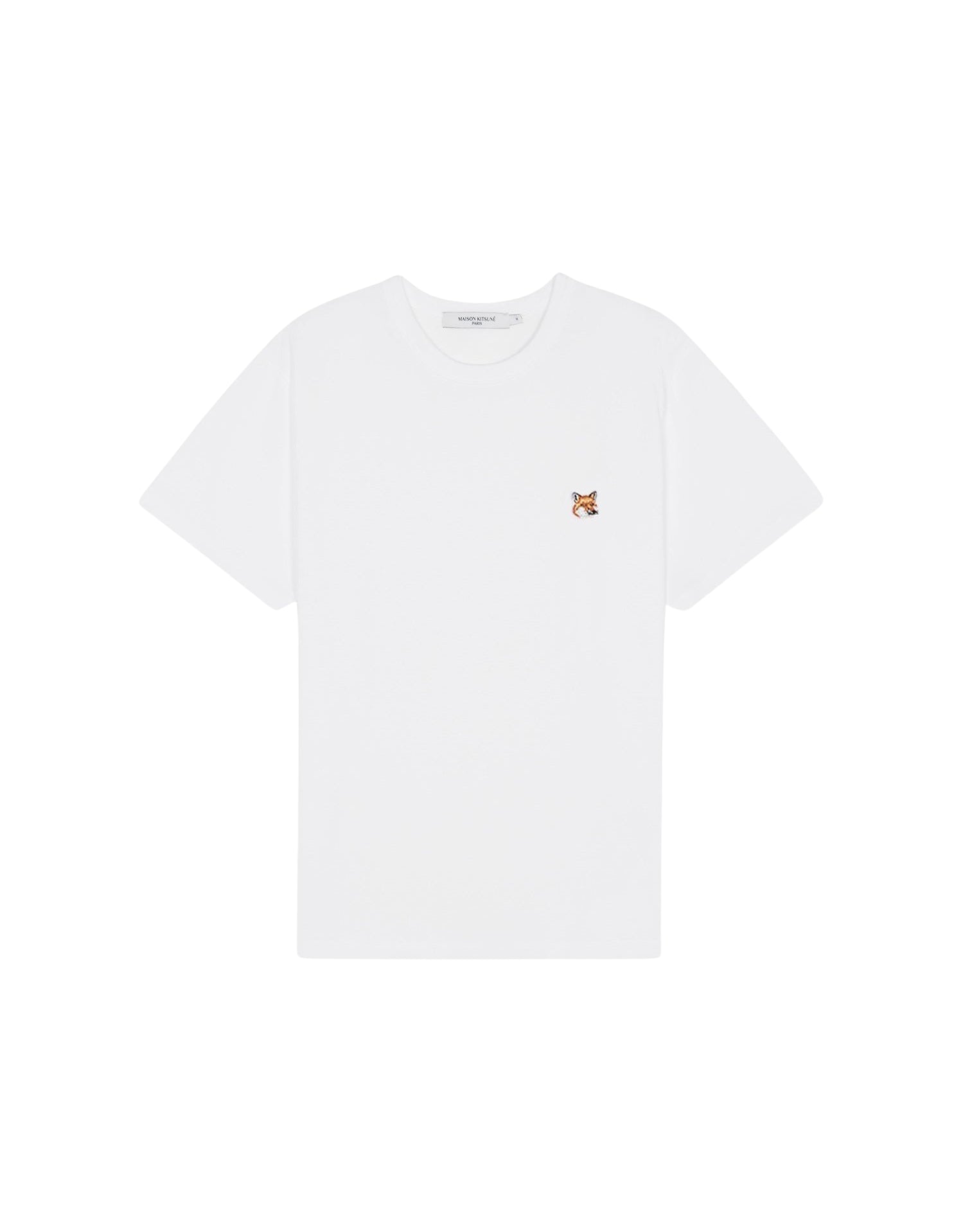 T-shirt à col rond avec écusson - White