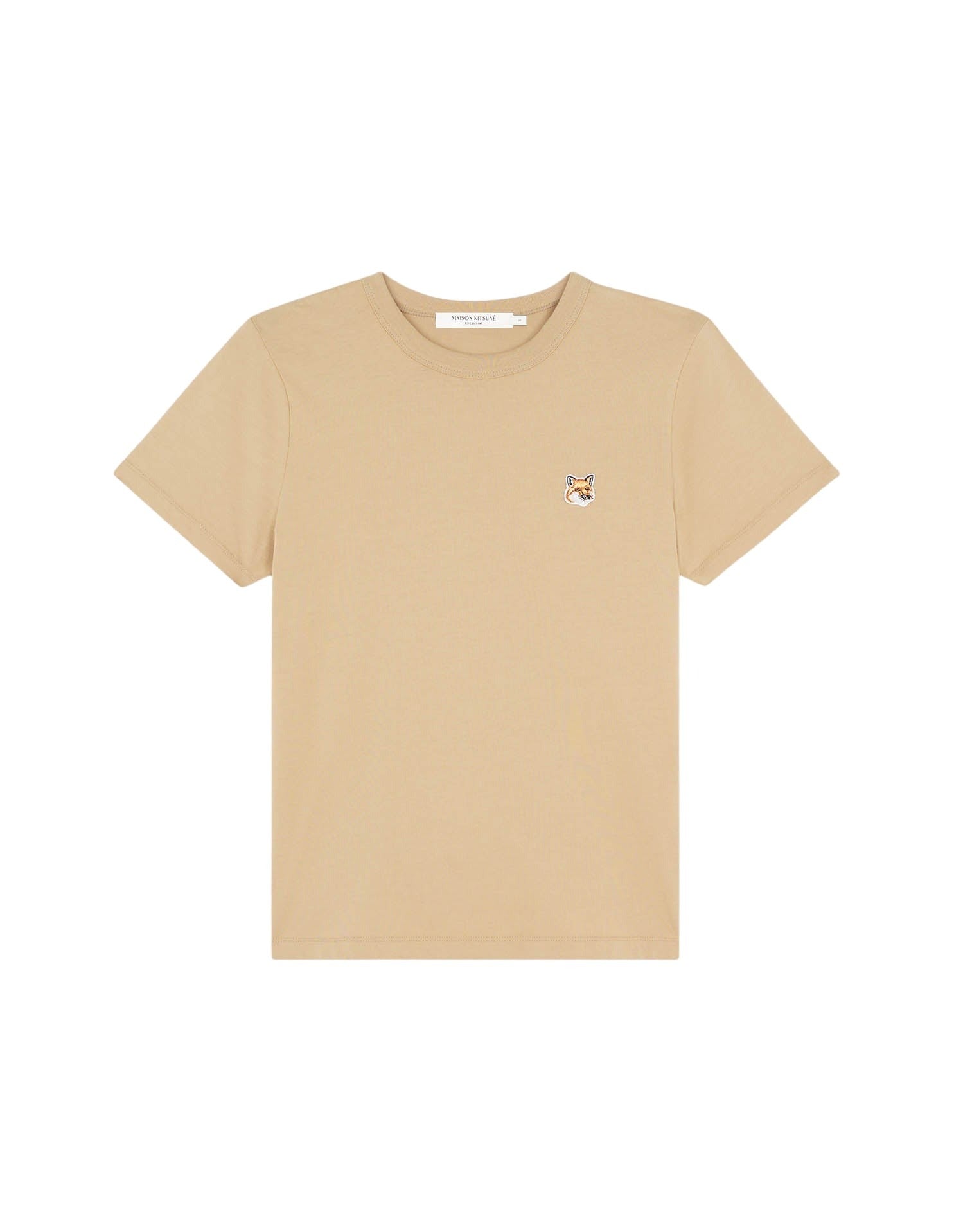 T-shirt à col rond avec écusson - Beige