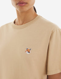 T-shirt à col rond avec écusson - Beige