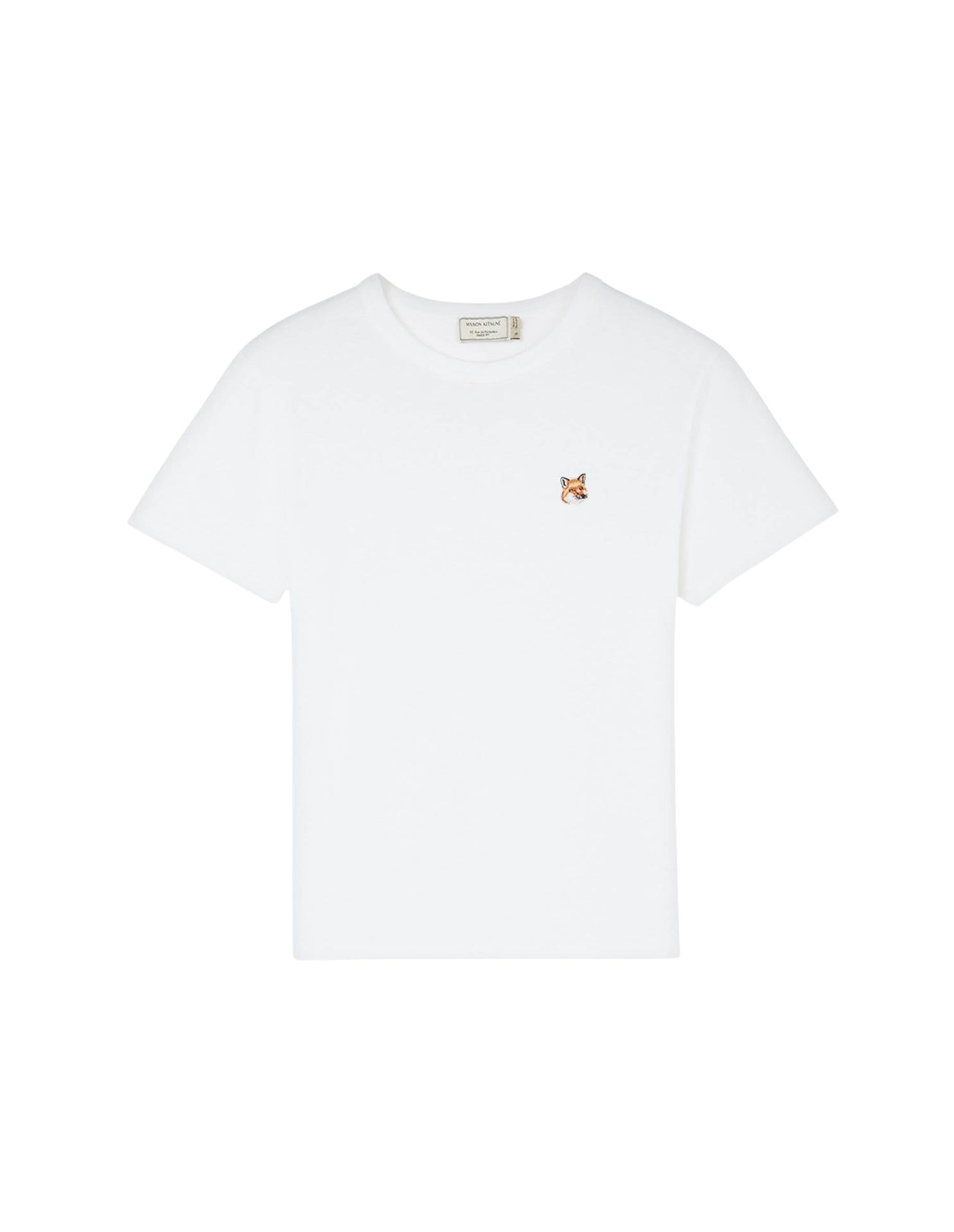 T-shirt à col rond avec écusson - White