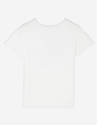 T-shirt à col rond avec écusson - White