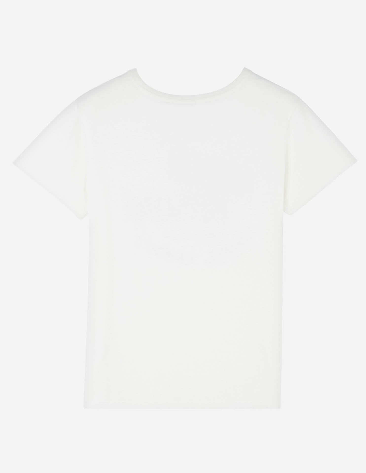 T-shirt à col rond avec écusson - White