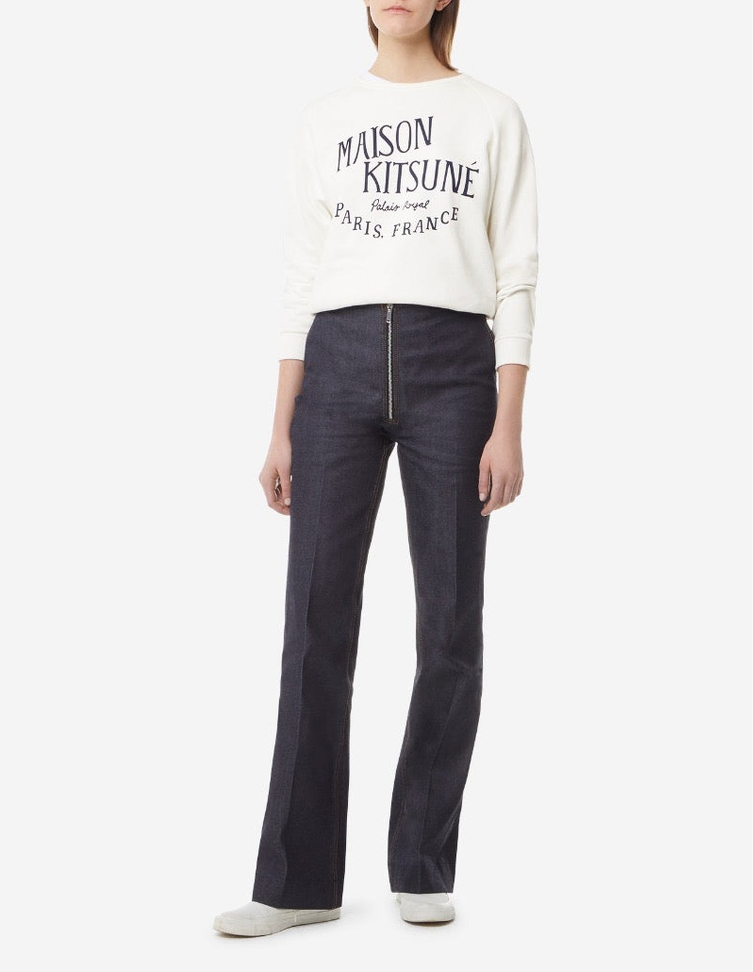 Sweatshirt à col rond Palais Royal avec inscription - Latte